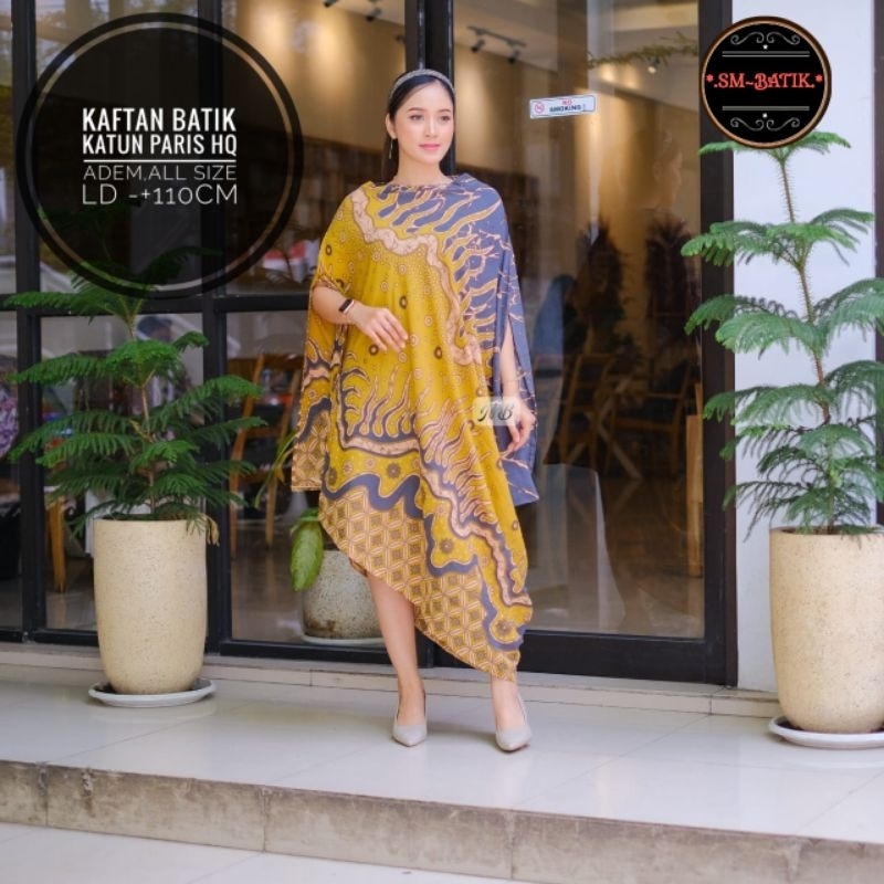 KAFTAN BATIK,KAFTAN KUNING,BATIK SOLO