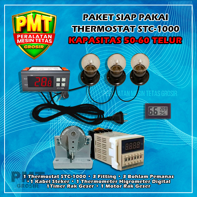 Paket Siap Pakai Mesin Tetas Telur Penetas Thermostat Termostat STC-1000