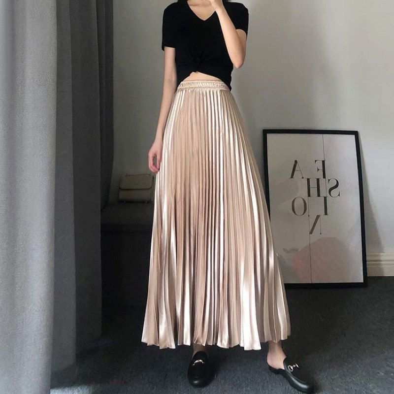 Rok plisket Beludru POLOS Maxy  terbaru / Rok beludru Premium