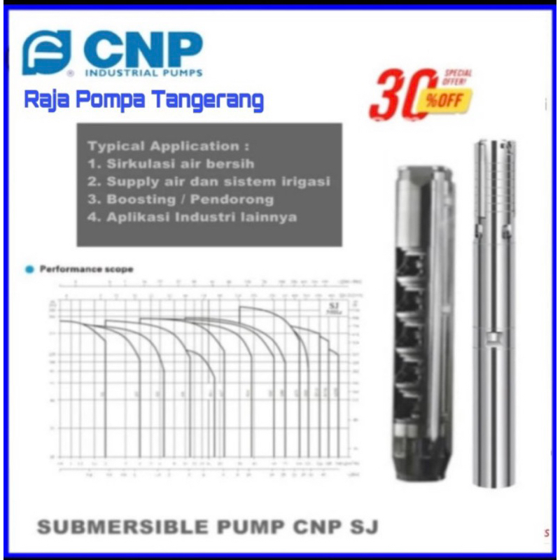 Pompa Air Satelit Submersible CNP SJ 5-17 Motor Franklin 1,5 KW 2 HP