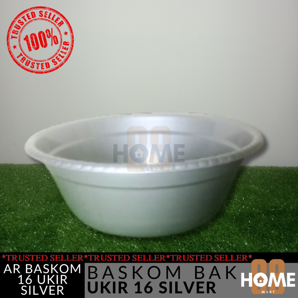 BASKOM PLASTIK HAJATAN BESAR UKIR 16 SILVER