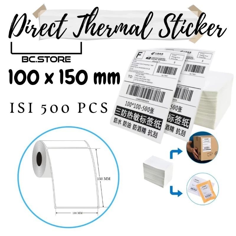 

Kertas Stiker Label Thermal 100 x 150 mm isi 500 pcs