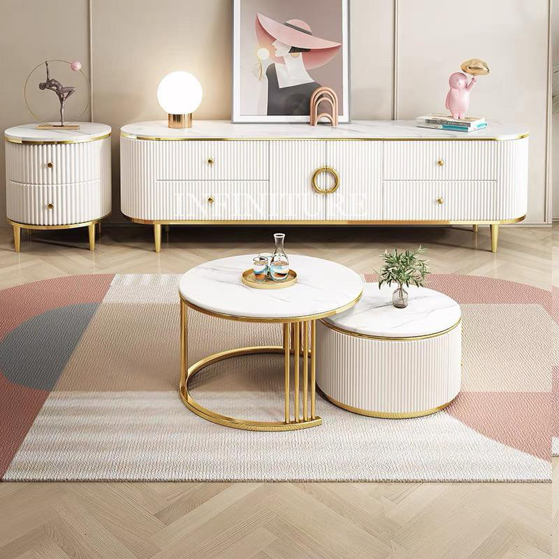 BUFFET MEJA TV MINIMALIS - CREDENZA MODERN KEKINIAN - BUFFET KAKI STAINLESS