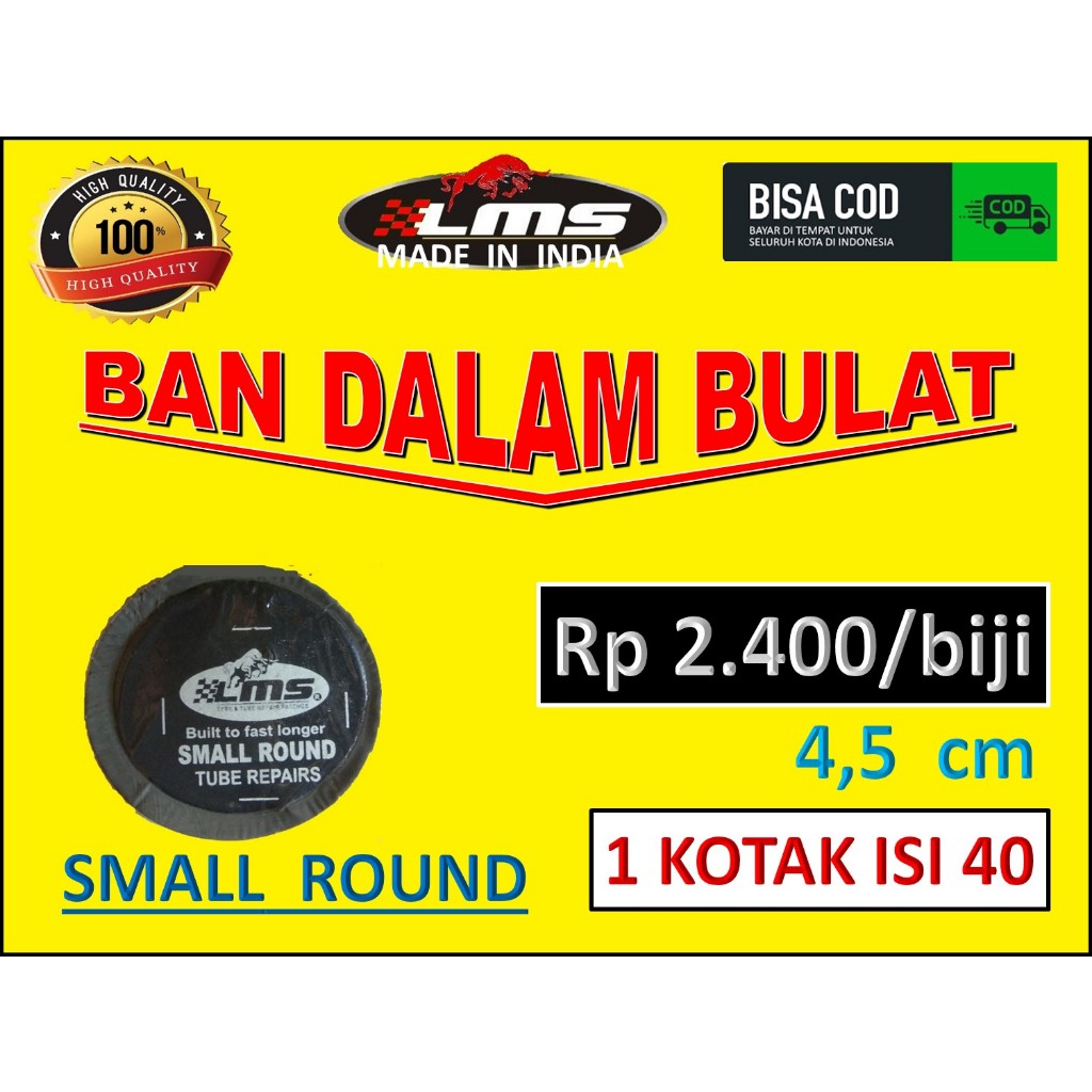tambal tip top small round LMS the bestpatch tire repair karet tambal ban dalam tanpa bakar tubeless