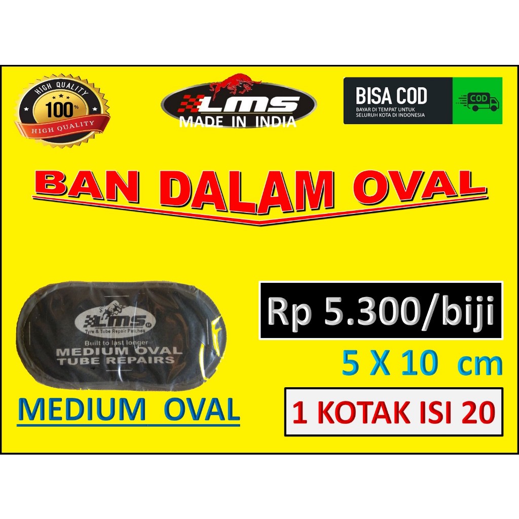 tambal tip top MEDIUM OVAL LMS the bestpatch tire repair karet tambal ban dalam tanpa bakar  tubeles
