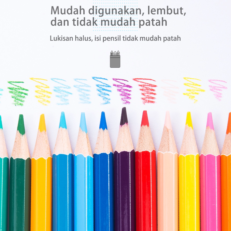 

Stok Banyak Deli pensil warna 12/24/36C warna cerah, bentuk hexagonal 7016 7018 7019