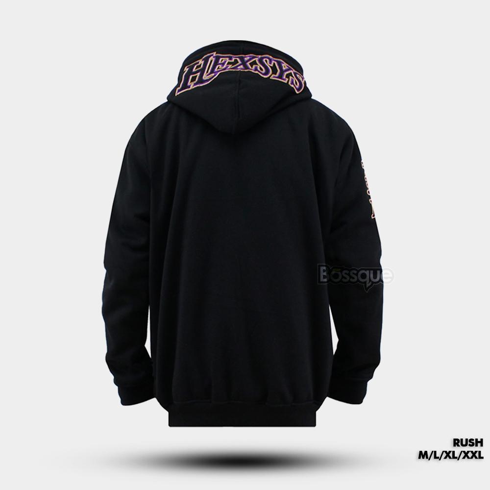 TERBARU Bossque X Hexsys - Rush Hoodie Bordir Zipper Sweater Pria Pullover Mythology Jaket Hoodie
