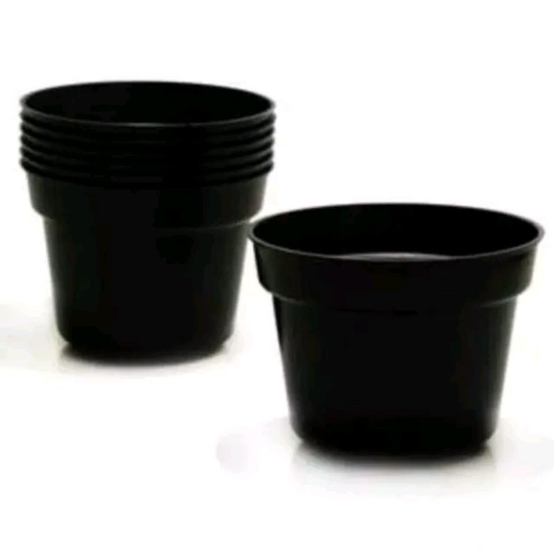 POT HITAM POLOS GRACE 35, pot bunga hitam 35, pot polos hitam 35