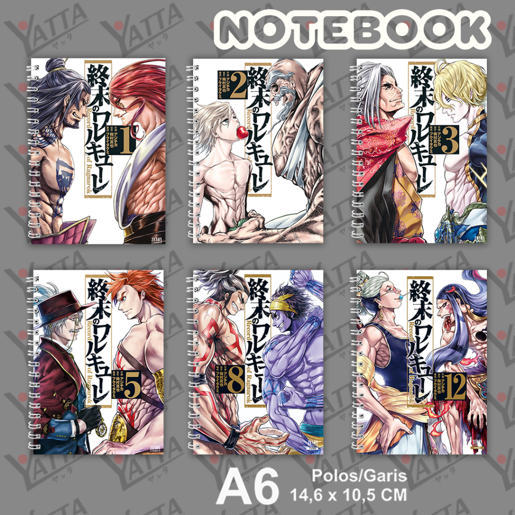 

Notebook Anime Ukuran A6 10,5 cm x 14,8 Record of Ragnarok YOTAKUSHOP