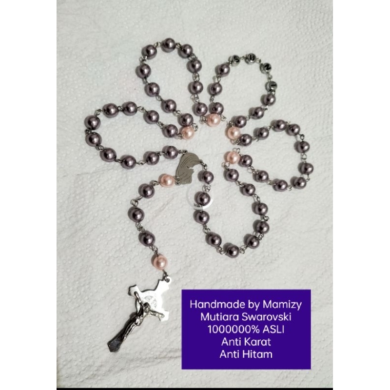 Rosario Mutiara Swarovski ASLI ORIGINAL 100% | KALUNG ROSARIO CANTIK | Rosario Handmade | custom Ros