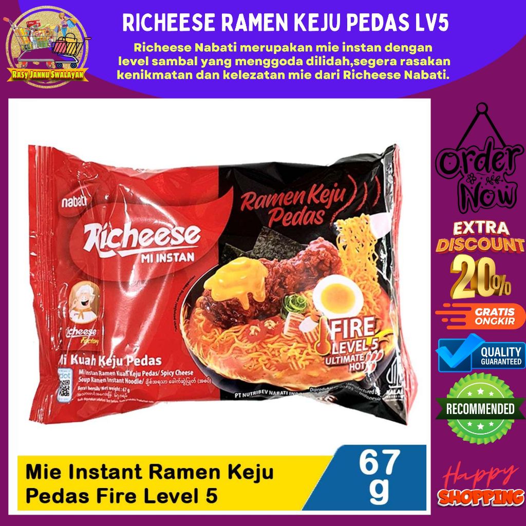 

Nabati Richeese - Mie RAMEN KUAH Keju Pedas Lv5