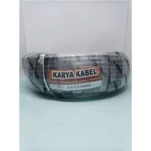 KABEL NYYHY KARYA 2x1.5 2 x 1,5 50MTR KABEL LISTRIK SERABUT HITAM