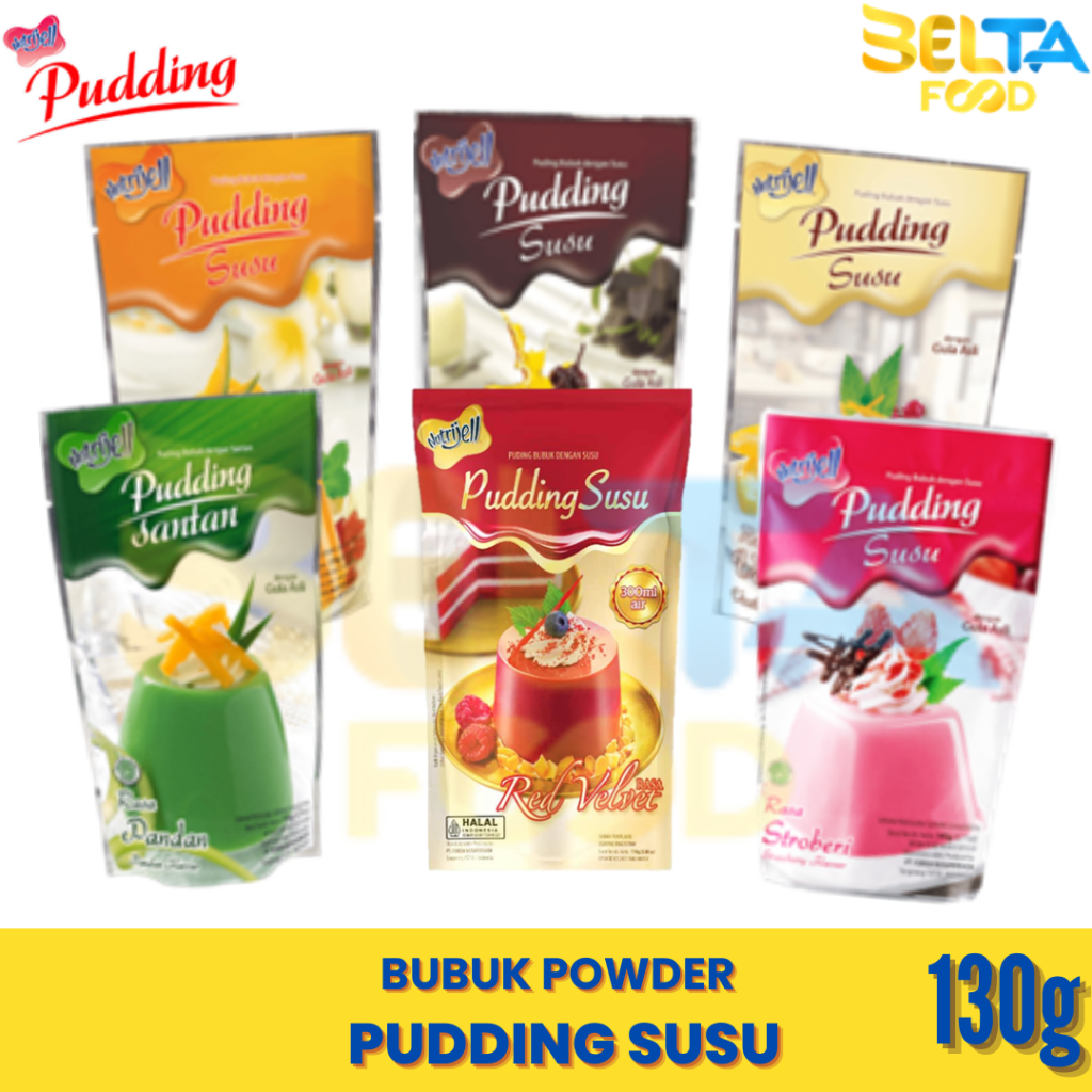 

Pudding Susu Bubuk Powder 110g-130g Instan Siap Saji All Varian Rasa