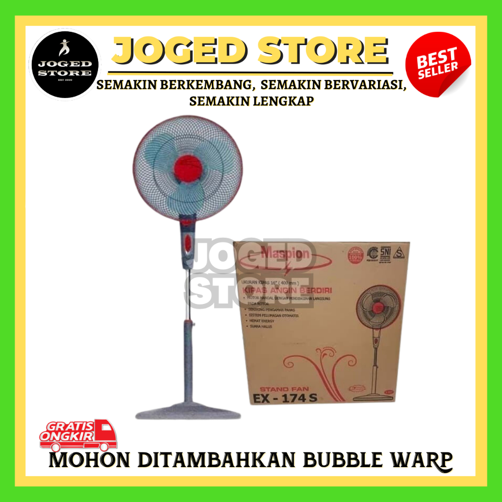 MASPION KIPAS ANGIN BERDIRI MASPION EX-174S | KIPAS ANGIN STAND FAN MASPION RESMI | KIPAS ANGIN BERD