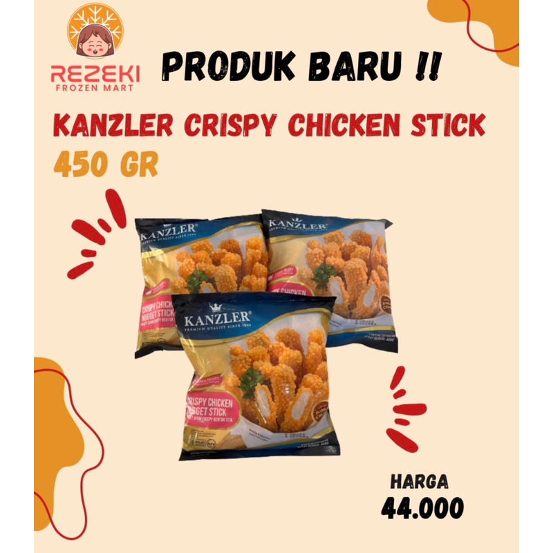 

Kanzler Crispy Chicken Stick 450 Gr | Naget Ayam Bentuk Stik | Frozen Food Murah