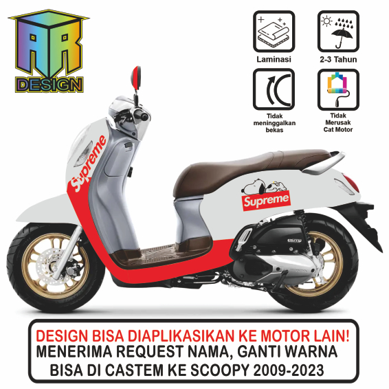 DECAL STICKER SCOOPY NEW SUPREME FULL BODY(DECAL/STICKER BUKAN MOTOR LISTRIK)