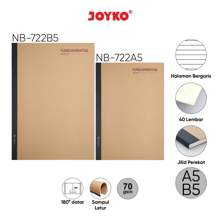 

Anekasalim - Buku Tulis Catatan Notebook Joyko NB-722 A5 / B5 Fundamental 1 Set 2 Pcs