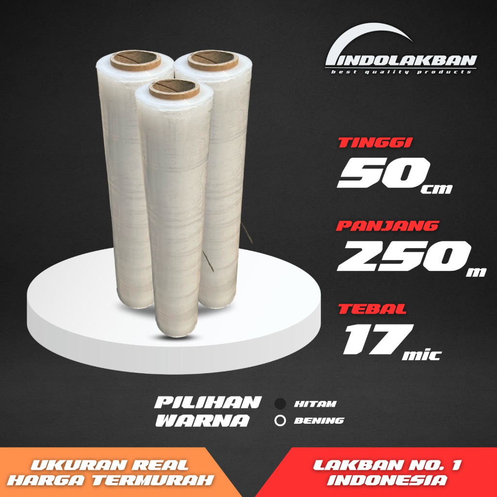 

( PER ROLL ) INDOLAKBAN PLASTIK WRAPPING / STRETCH FILM 50 CM X 250 M