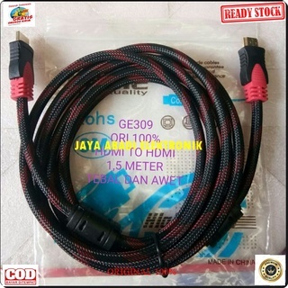 G309 ORIGINAL KABEL HDMI 1.5 METER CABLE TV CABEL TELEVISI PS GAME CPU MONITOR LAYAR LED FULL HD JEK