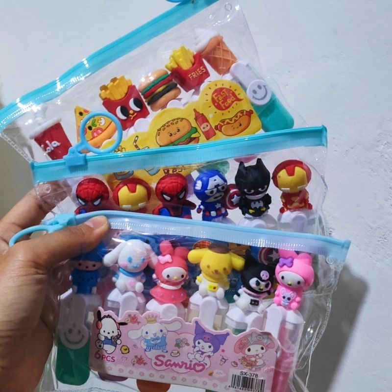 

Stabilo Ice Cream, Sanrio, Avengers, Fast Food Stationery Highlighter Set 6pcs Lucu