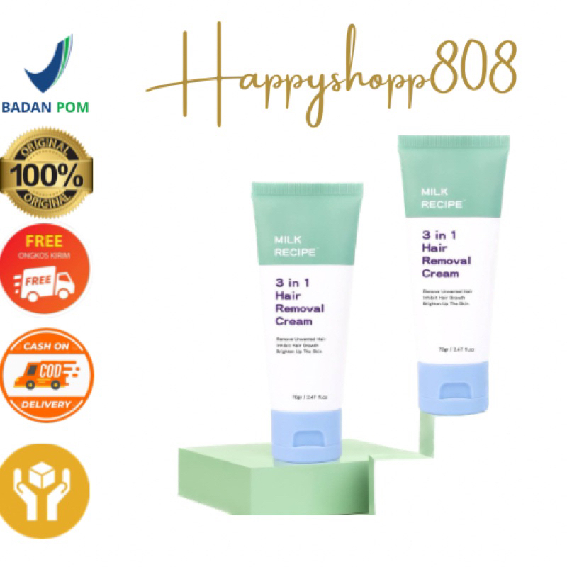 READY STOCK Hair Removal Cream Milk Recipe 4 in 1 Hair Removal Cream