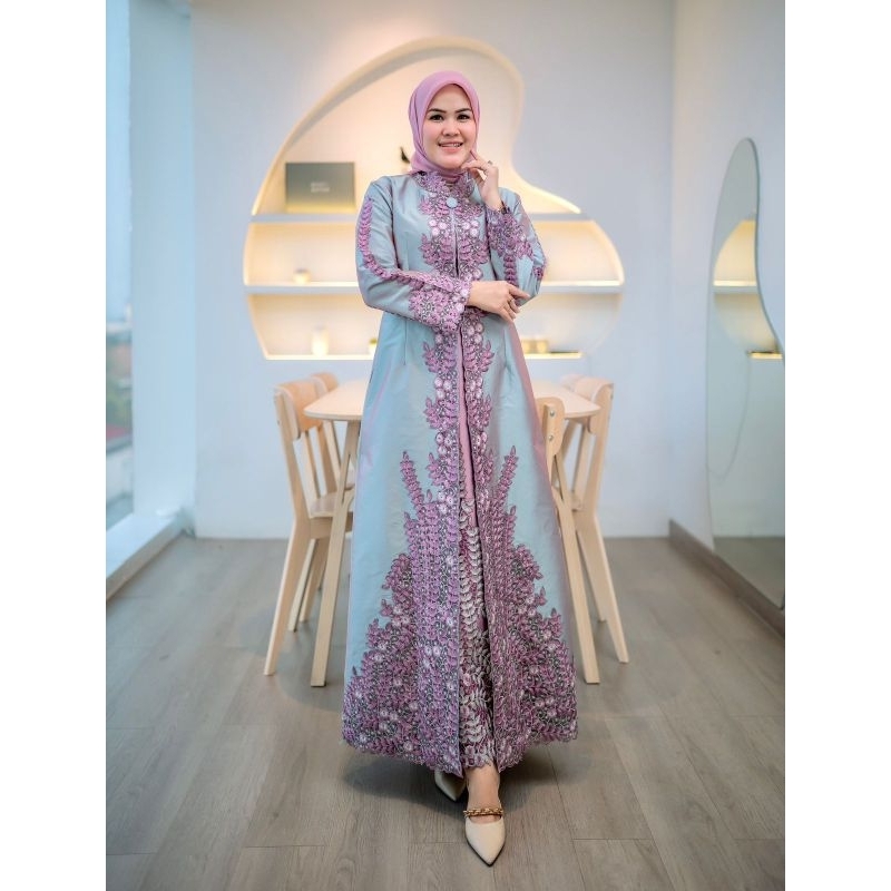 AK - GAMIS MOUZA DRESS PESTA TAVETA DOVE TERBARU GAMIS LEBARAN REMAJA KEKINIAN FASHION MUSLIM