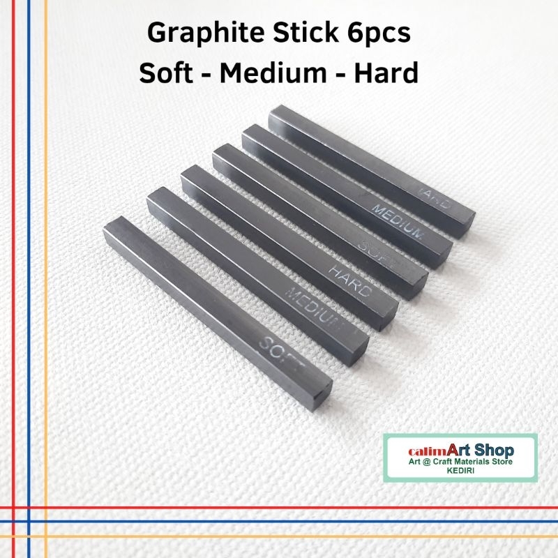 

Graphite Stick Set 6pcs Soft Medium Hard / Balok Graphite