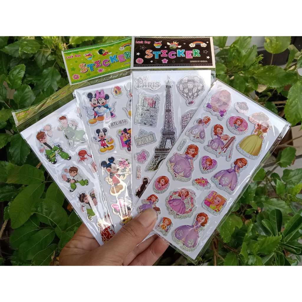 

silakan pilih motif sticker timbul putih eceran 1 pcs