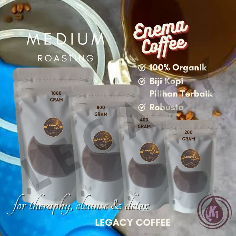 

LMRA Legacy Kopi Enema Organik Enema Coffee Organic 200 400 800 1000 gram Medium Roasting Rosting Detox