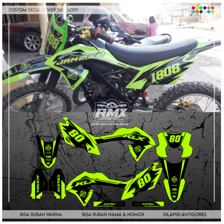 DECAL KLX BF FULLBODY (010) DEKAL STIKER KLX 150 BF/G/L/SE/NEW 2016 2017 2018 2019 2020 2021 2022 HI