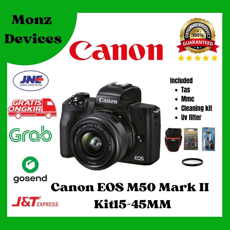 CANON EOS M50 Mark II kit 15-45MM IS STM / Kamera Canon M50 Mark II
