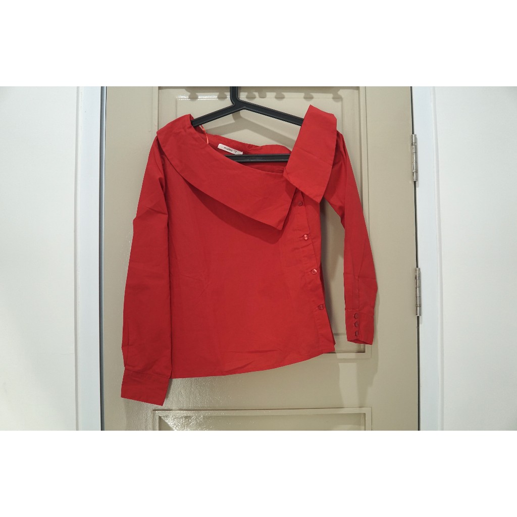 Kemeja Blouse Sabrina Merah Hongkong, Imlek