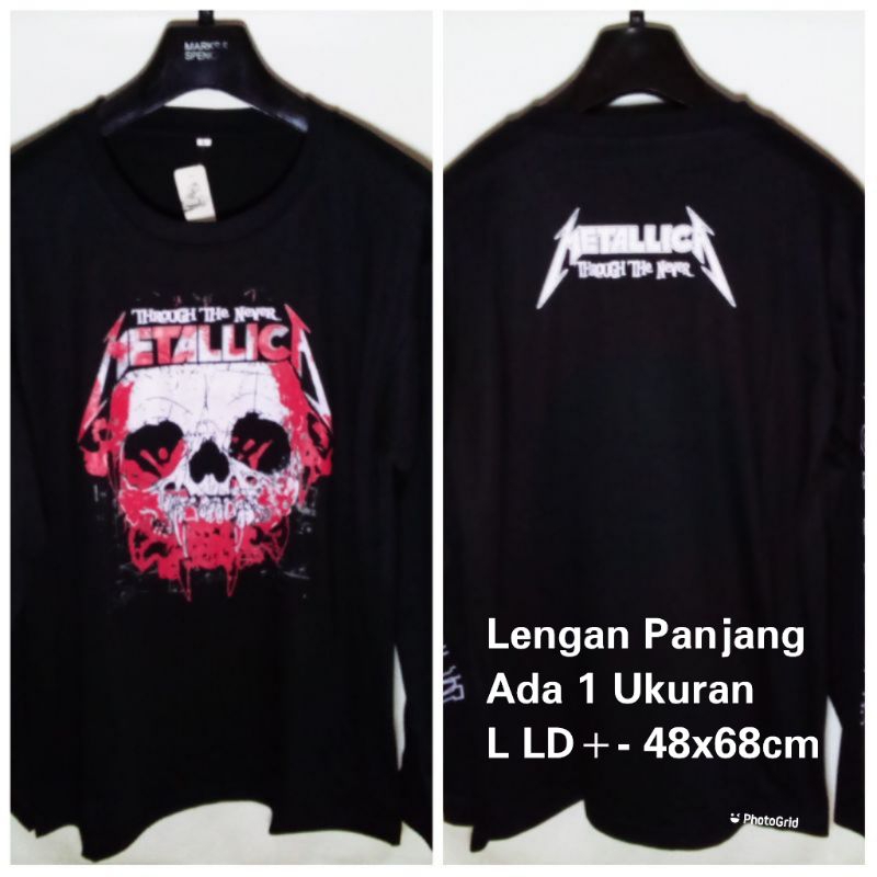 Kaos Band Metal Metallica Lengan Panjang