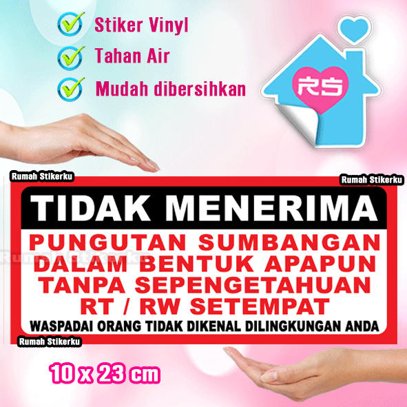 

Stiker TIDAK MENERIMA PUNGUTAN SUMBANGAN APAPUN