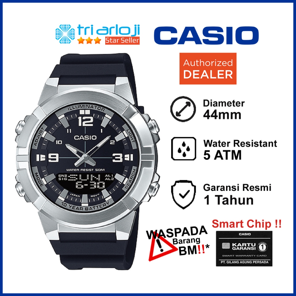 Casio General AMW-870-1AVDF Jam Tangan Pria Karet AMW-870-1A AMW870