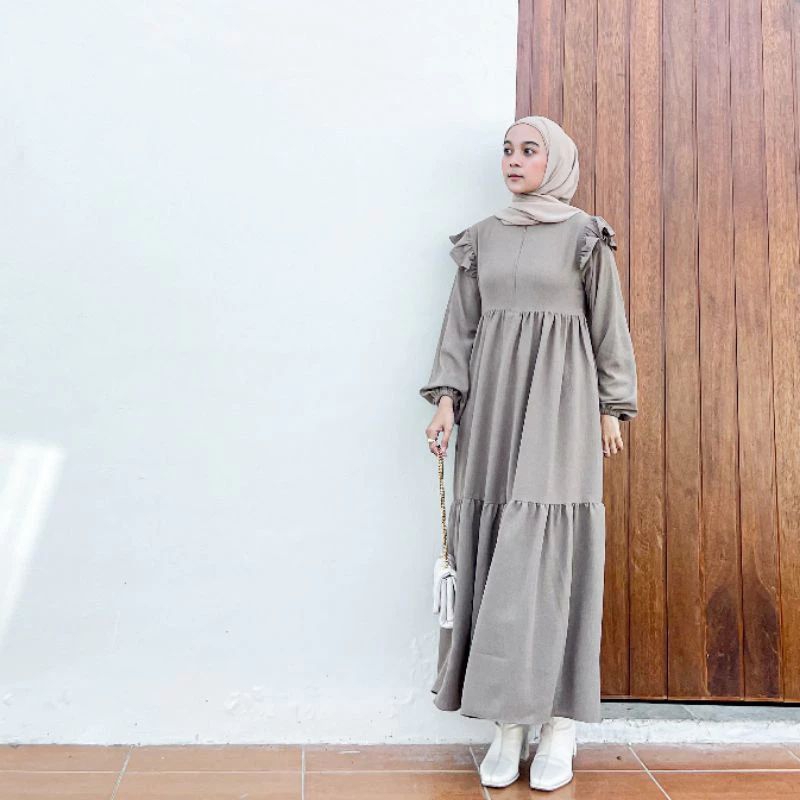 JESSELYN Long Tunik - Midi Dress Basic Polos