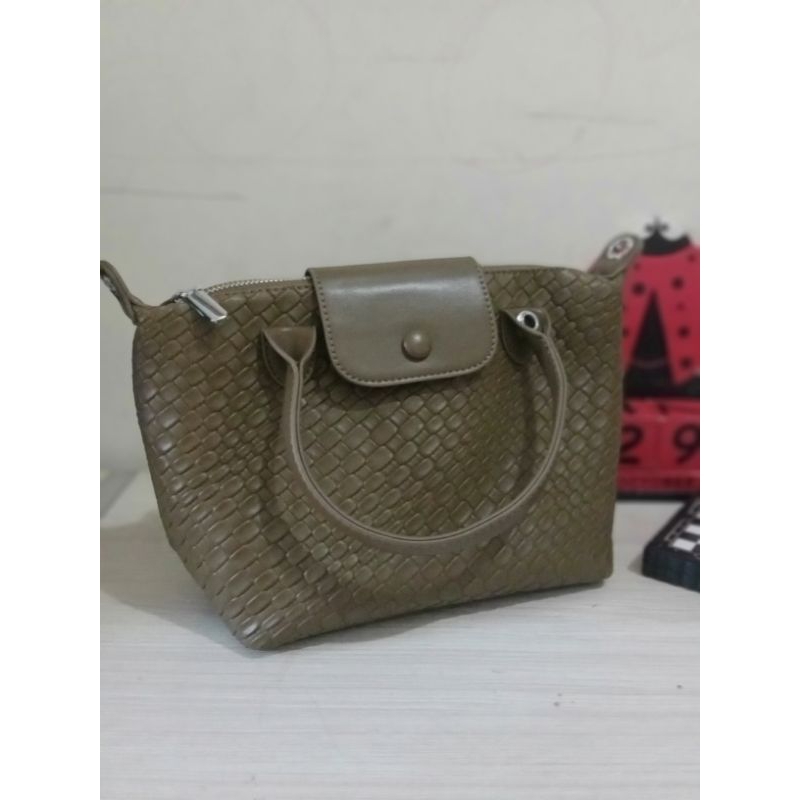 Tas Mini Tote Sling Bottega Anyam ala LC / Premium / Tas Cantik Unik Limited