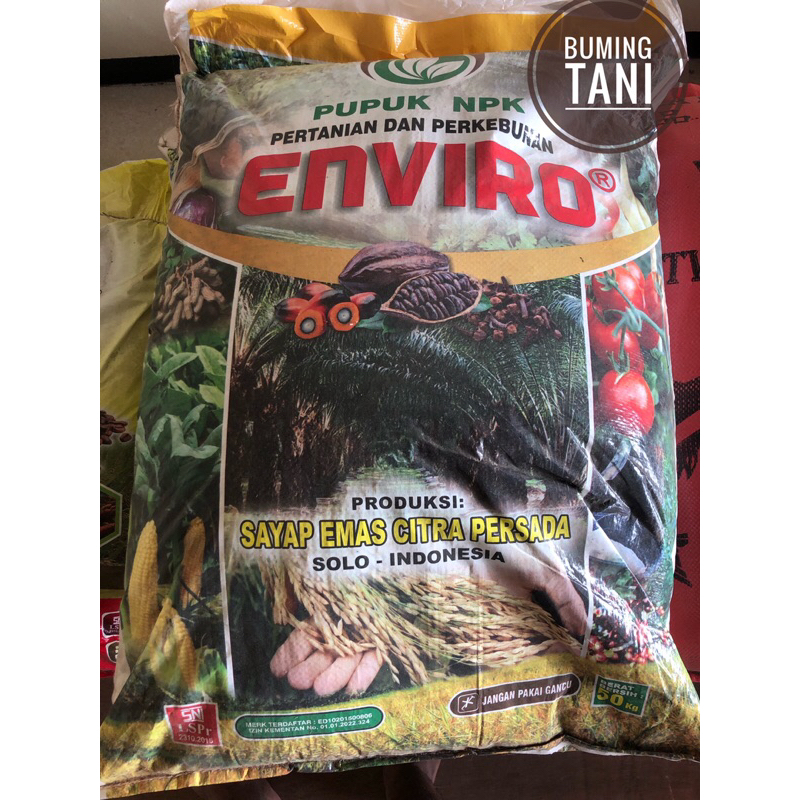 Pupuk NPK Enviro 17-14-12 Repack 1kg