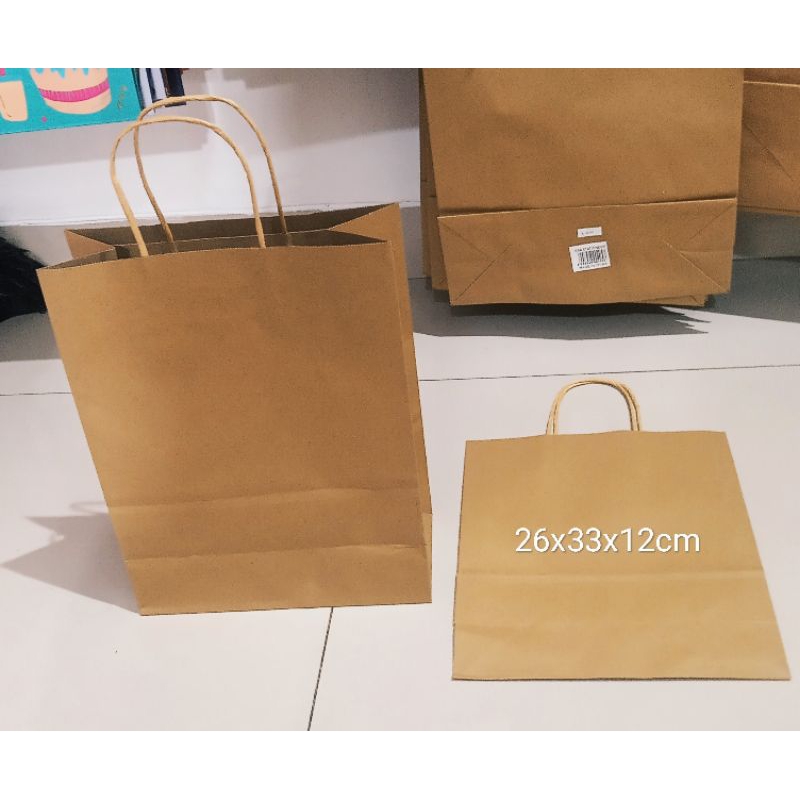 

Paperbag Coklat Polos Ukuran 26x33x12cm