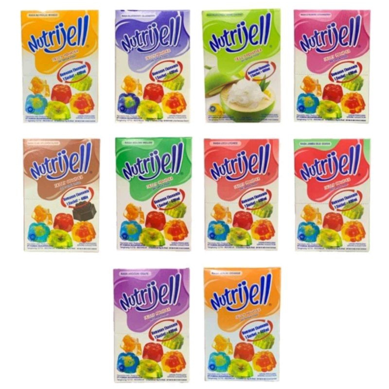 

NUTRIJELL Agar-Agar Jelly Powder 10,15,20 GRAM Aneka Varian Rasa