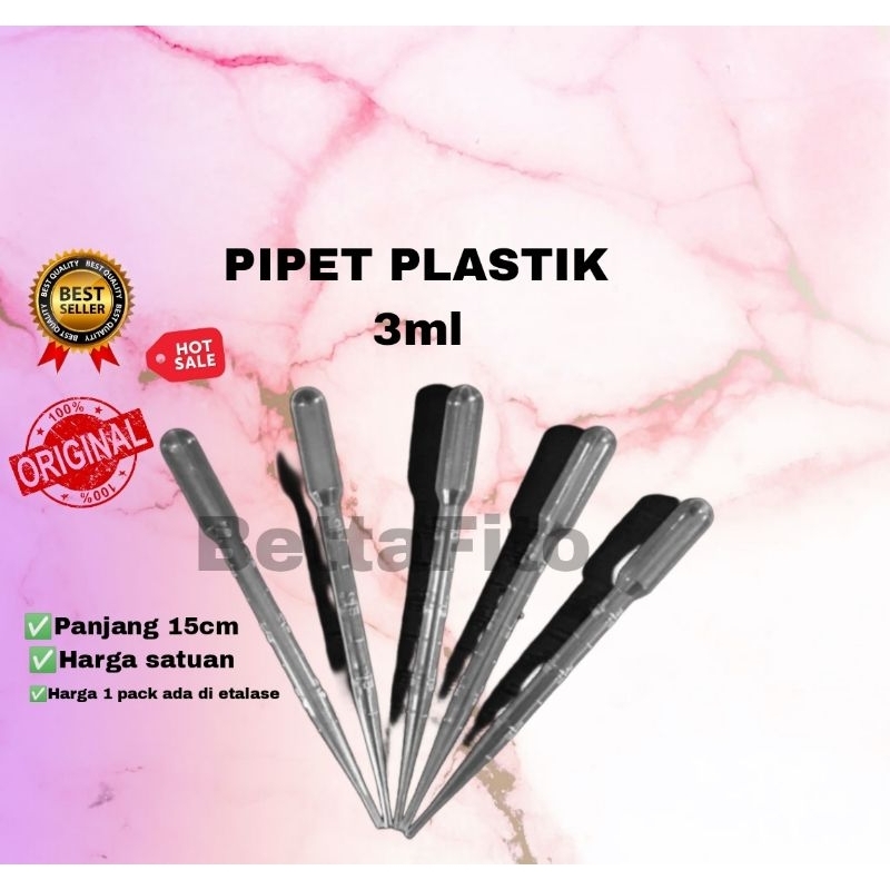 Pipet plastik 3ml / panjang 15cm / pipet plastik tetes