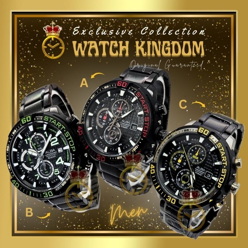 Jam Tangan Pria Alba Stopwatch Chronograph Sporty Kalender Date Tanggal Original Water Resist 100m 1