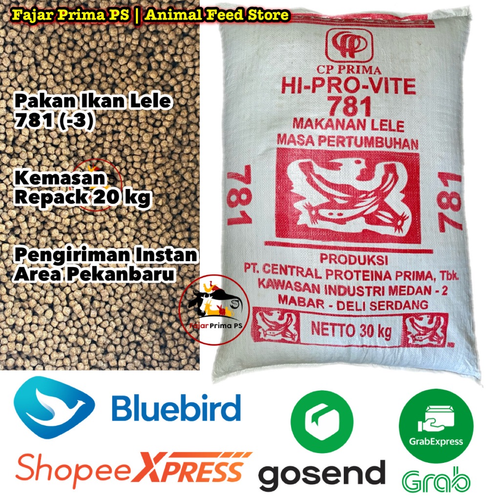 781-3 Eceran 20 kg | Pakan Ikan Lele Masa Pertumbuhan | Pelet Ikan | Repack 20 kg
