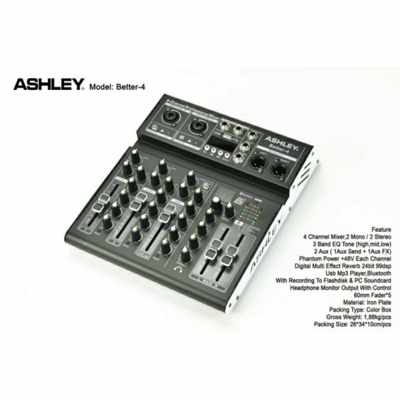 mixer audio original ashley mixer karaoke bluetooth recording soundcard