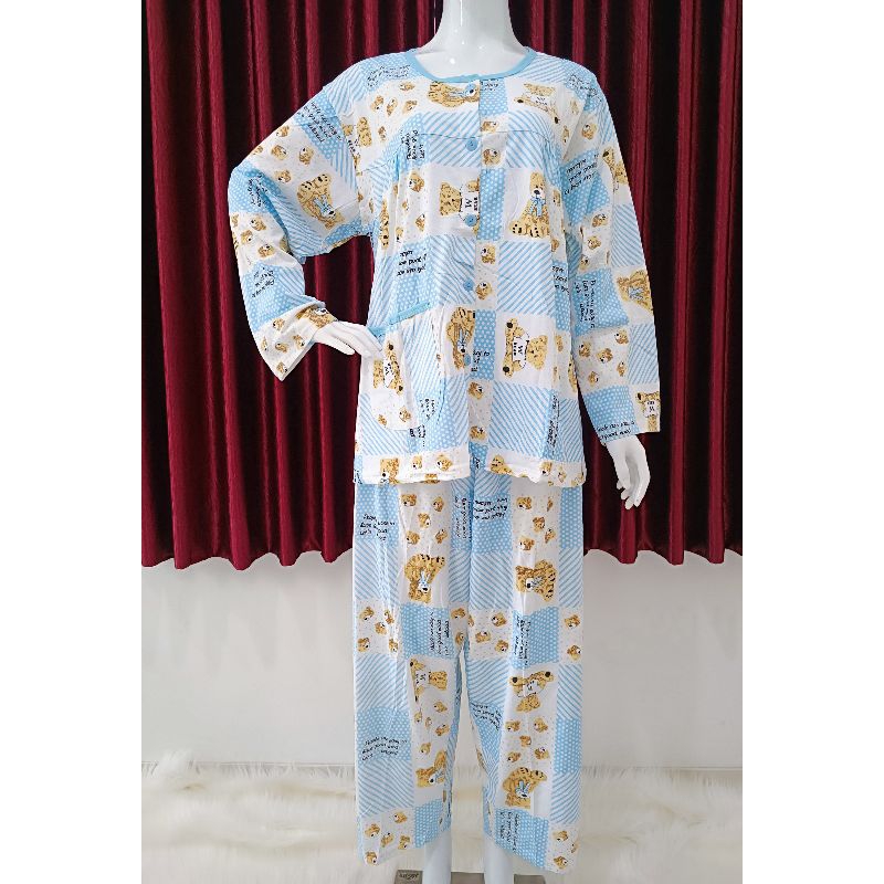 Baju Tidur Wanita/Stelan PP XXXL BKH/Full Kancing Depan/K5 Super Jumbo