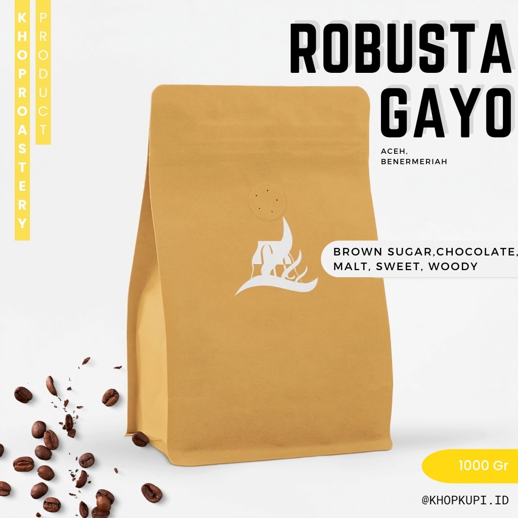 

Kopi Robusta GAYO Aceh Sumatera Espresso Roast Biji Bubuk - 1 Kg