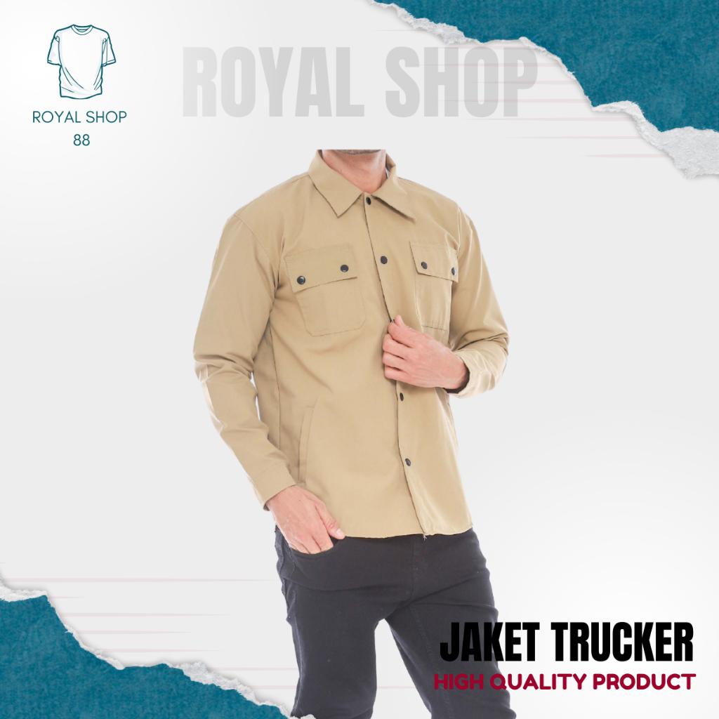 Trucker Canvas Jacket Navy Cream