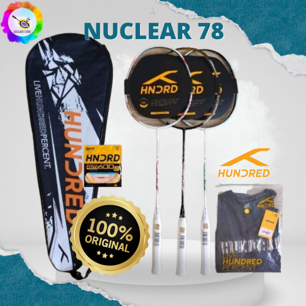 RAKET BADMINTON HUNDRED NUCLEAR 78 HNDRD NUCLEAR 78 ORIGINAL 100%