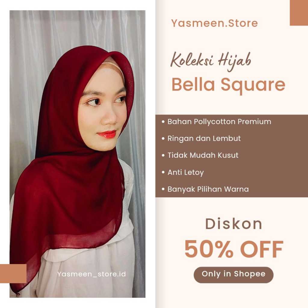 Bella Square | Bella Square Premium| Hijab Bella Square | Bella Square Pollycotton Premium