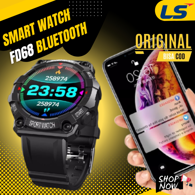 Jam Tangan Digital FD68 - Smartwatch FD68 Sport Bluetooth Waterprof